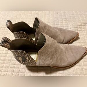 Dolce Vita Sonni Suede Ankle Boots with Snakeskin Accent